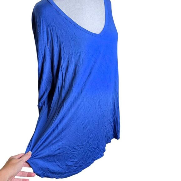 Karen Kane Long Bell Sleeve Oversized Flowy Top Womens Plus Size 2XL Blue - Picture 3 of 7